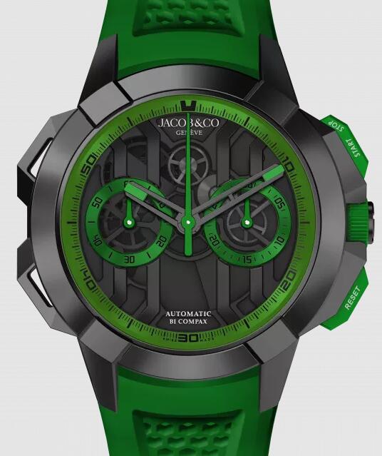 Jacob & Co EC430.21.AA.AA.ABRUA EPIC X CHRONO 44MM - BLACK TITANIUM - GREEN INNER RING replica watch
